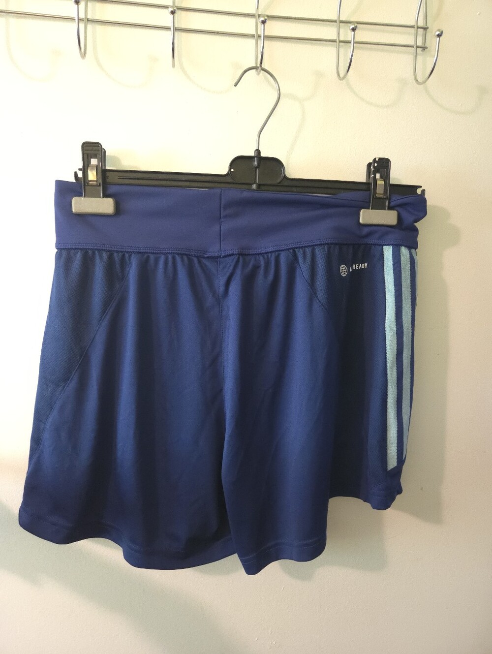 Adidas Royal Blue Athletic Shorts with Light Blue Stripe